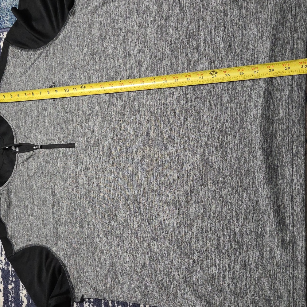 Adidas Heather Gray and Black Quarter-Zip Top - Picture 4 of 4